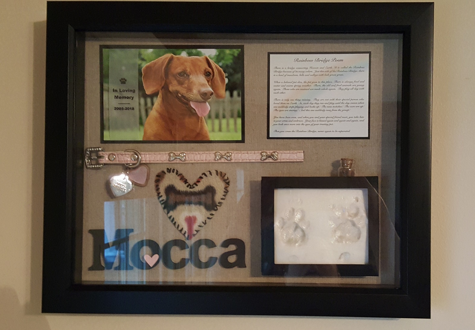 Vicki-Mocca Shadow Box Memorial