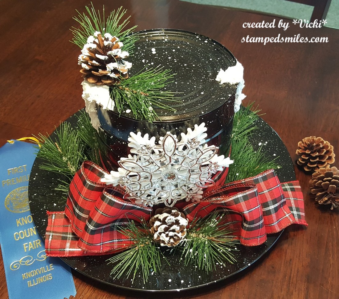 Vicki-Christmas Center Piece-Snowman Hat