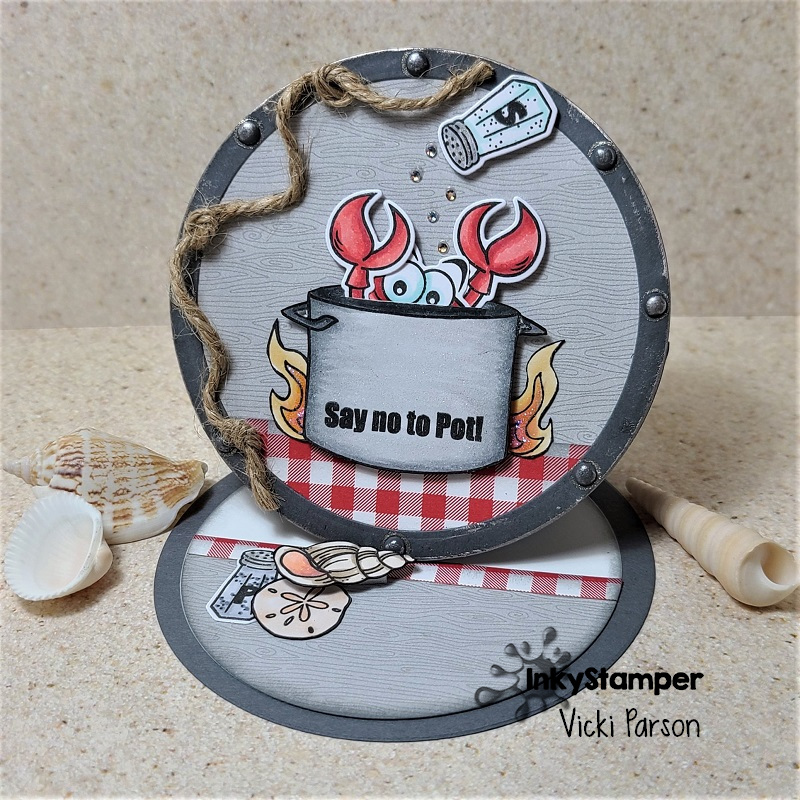 Vicki-InkyStamperGDT-Crab-circle easel